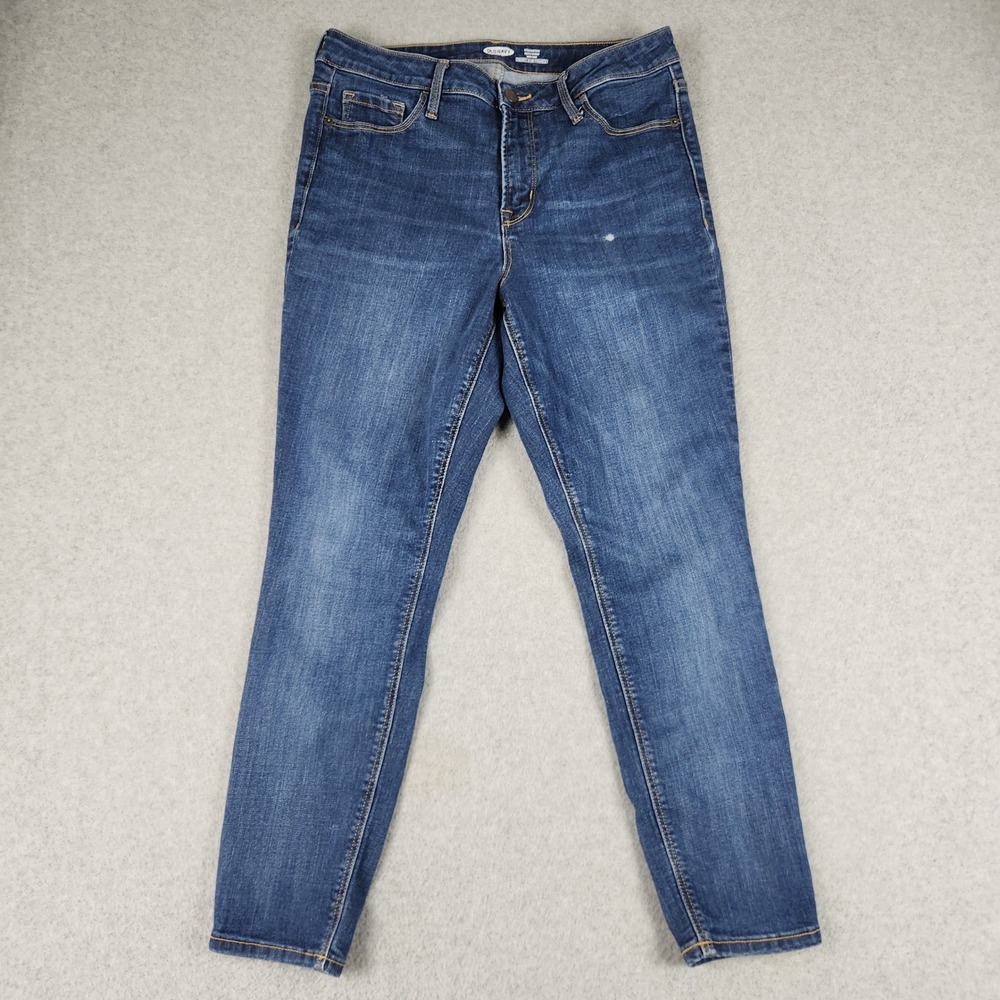 Old Navy Jeans Womens 12S Short Blue Rockstar High Rise Slim Fit Super Skinny